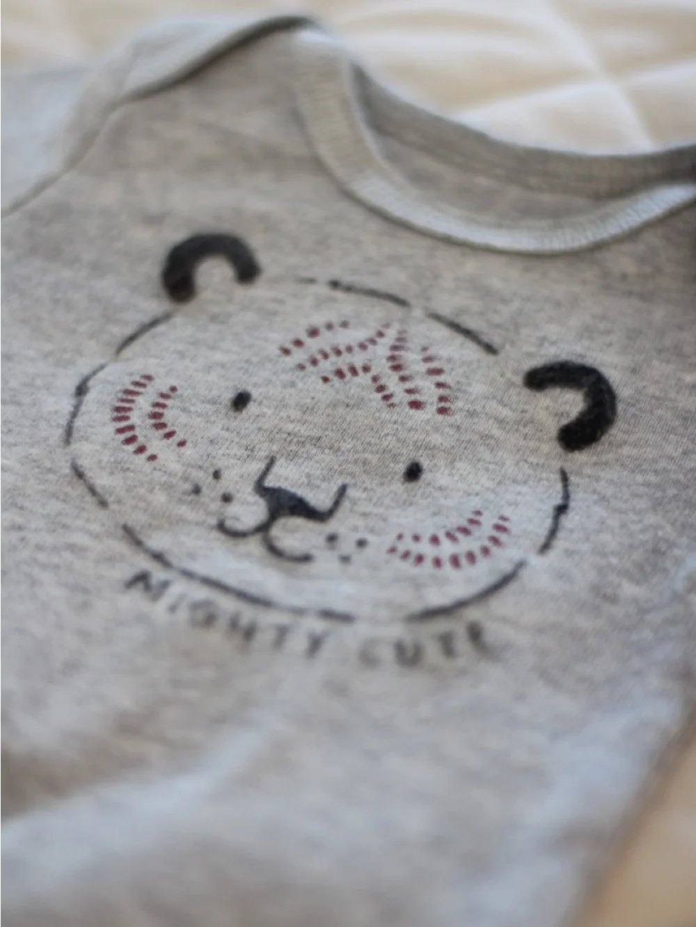 Carter's Gray Tiger 'Mighty Cute' Short Sleeve Bodysuit